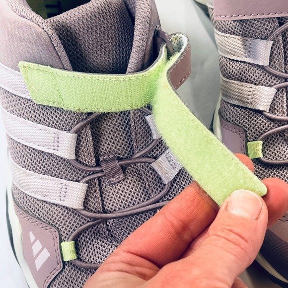 Adidas Terrex AX2R Trail Shoes Womens 7 Purple Yellow Hiking Running Hook Loop - Picture 3 of 13